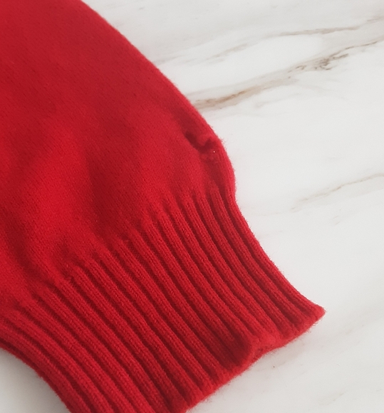 Harold's 100% Superfine Wool Red Sweater Made in Scotland Sz. L -Vtg - Picture 8 of 9